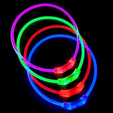 Ошейник светящийся светодиодный для собак с USB зарядкой 70 см, прозрачный с красным