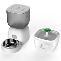 Автокормушка Petzengo PF14-LCD и фонтан-поилка PW7, белая