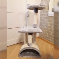 Когтеточка-комплекс 36х36х88 см, светло-серый