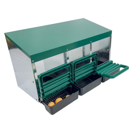 Гнездо для кур несушек HobbyFarm 3 секции с яйцесборником Гнездо для кур несушек HobbyFarm 3 секции с яйцесборником