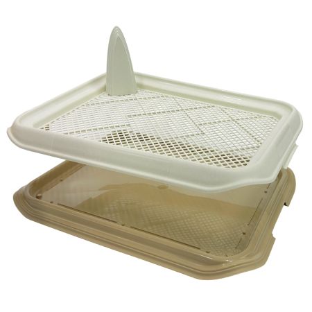 Лоток для собак со столбиком Catidea 50х37х6 см под пеленку бежевый