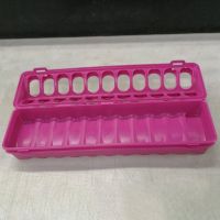 Кормушка-поилка лотковая 40 см пластик для цыплят, розовый