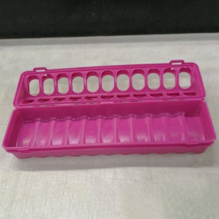 Кормушка-поилка лотковая 40 см пластик для цыплят, розовый