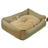 Лежак с бортом 62х50х17 см, съемная меховая подушка, бежевый Лежак с бортом 62х50х17 см, съемная меховая подушка, бежевый