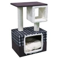 Когтеточка-комплекс с домиком 40х30х67 см, шоколадный