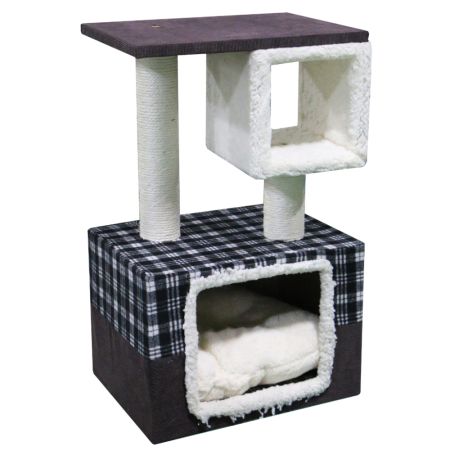 Когтеточка-комплекс с домиком 40х30х67 см, шоколадный