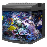 Аквариум Boyu Mini MT-508, 80 л, с фильтром, 2 LED лампы, серый