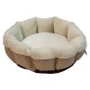 Лежак Pet Choice для собак и кошек, круглый с бортом 65х65х18 см, меховой, белый