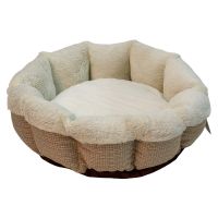 Лежак Pet Choice для собак и кошек, круглый с бортом 65х65х18 см, меховой, белый Лежак Pet Choice для собак и кошек, круглый с бортом 65х65х18 см, меховой, белый