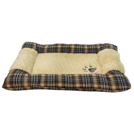 Лежанка матрас для собак 95х75х10 см, бежевый, клетка
