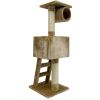 Когтеточка-комплекс с домиком 40х35х109 см, бежевый