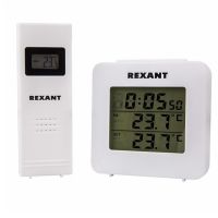 Термометр электронный с часами и беспроводным выносным датчиком REXANT
