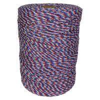 Провод для электропастуха FarmGuard белый с красным и синим 2,5 мм / 1000 м / 3x0,3 мм