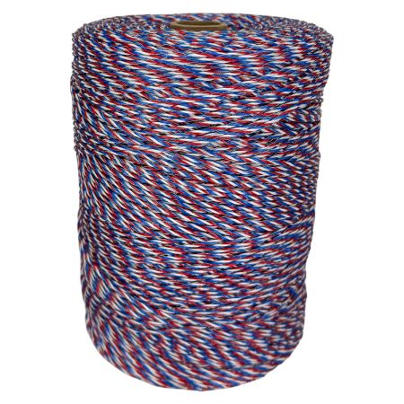 Провод для электропастуха FarmGuard белый с красным и синим 2,5 мм / 1000 м / 3x0,3 мм