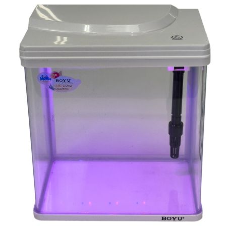 Аквариум Boyu EM-250 панорамный 7,5 л с фильтром и LED-лампой, белый