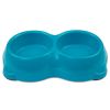 Миска двойная, 26×15×5.5 см, 250+250 мл, синий