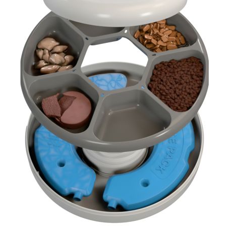 Автокормушка Petzengo PF19-L 6 секций, ж/к дисплей, с охлаждением, для сухого и влажного корма, белая