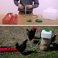 Поилка автоматическая с ёмкостью 10 л и шлангом для птиц, пластик