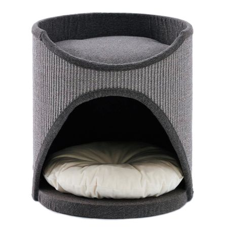 Когтеточка-домик 40х40х45 см, серый