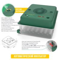 Инкубатор для яиц автоматический Des Champs ECO PROFI C-36 от сети и аккумулятора с роликовым лотком и овоскопом на 36 яиц