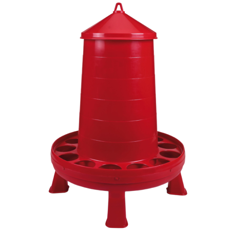 Кормушка бункерная 16 кг пластик с решеткой с круглыми отверстиями на ножках