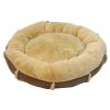 Лежак подушка Pet Choice для собак и кошек, круглый 66х66х15 см, меховой, бежевый