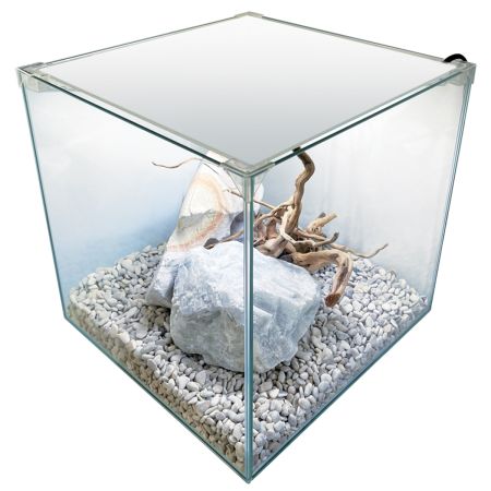 Аквариум Newa Ego LID, EL 50W, 45 л панорамный, LED освещение, белая стеклянная крышка