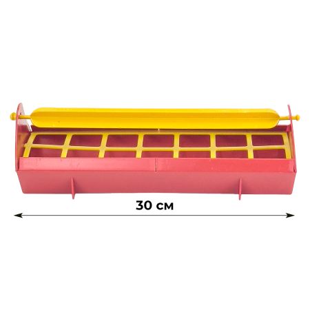 Кормушка-поилка лотковая 30 см пластик для цыплят, розовый