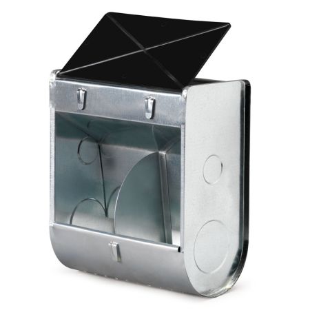 Кормушка бункерная для кроликов 2 секции металл с пластиковой крышкой