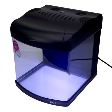 Аквариум Boyu Mini MT-408, 32 л, с фильтром, 2 LED лампы, серый
