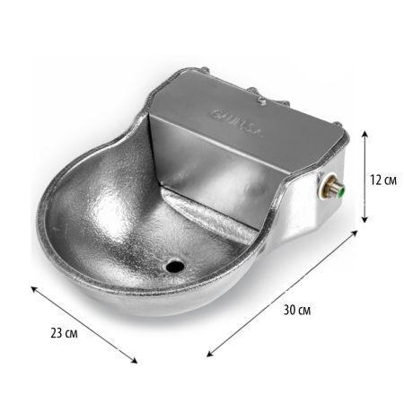 Поилка автоматическая 3,1 л для лошадей, КРС, овец, собак, алюминий