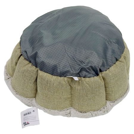 Лежак Pet Choice для собак и кошек, круглый с бортом 55х55х16 см, меховой, серый