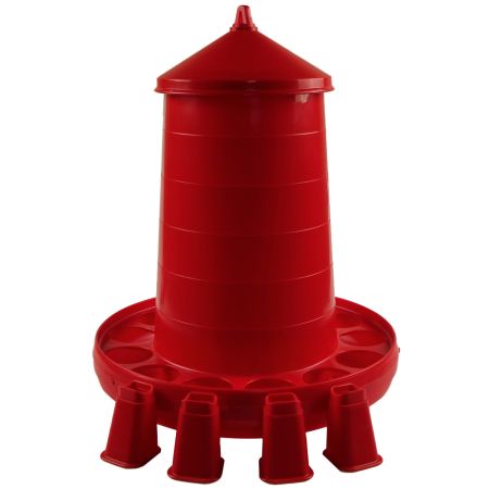 Кормушка бункерная 16 кг пластик с решеткой с круглыми отверстиями на ножках