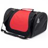 Сумка переноска складная для собак и кошек 40х23х24 см, черный/красный