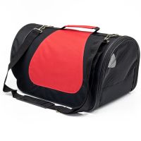 Сумка переноска складная для собак и кошек 40х23х24 см, черный/красный