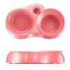 Миска двойная Catidea с автопоением, пластик, розовая