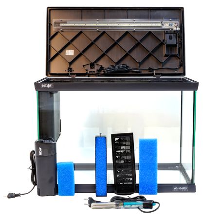 Аквариум Newa Mirabello MIR 70D Daylight LEDS, 70 л, с фильтром, нагревателем и освещением рассвет-закат, серый NEW VERSION