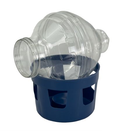 Поилка вакуумная 5 л с окошками для голубей, синяя