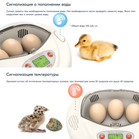 Инкубатор Rcom Mini PRO автоматический для яиц