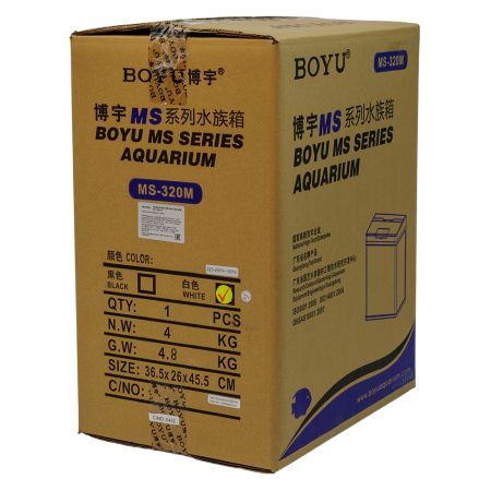 Аквариум Boyu MS-320 20 л с LED светильником и фильтром, белый