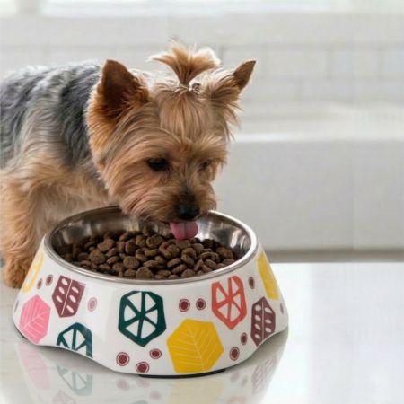 Миска со съемной чашей из нержавейки для собак и кошек, 180 мл, геометрия