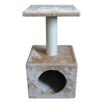 Когтеточка-домик 30х30х57 см, бежевый