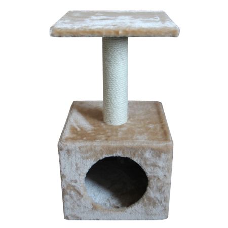 Когтеточка-домик 30х30х57 см, бежевый