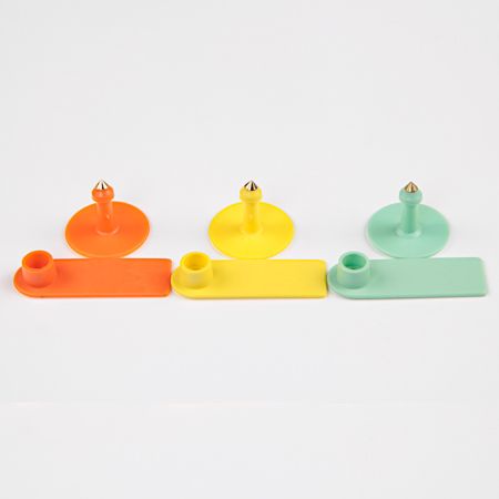 Бирка двойная 50х18 мм, жёлтая, прямоугольная, 100 шт. для свиней, коз, овец, собак и других животных