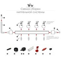 Ниппельная система 4 металлических поилки для кур