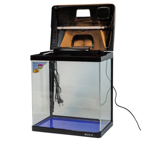 Аквариум Boyu EC-400 панорамный, 33 л, с фильтром и LED-лампой, черный