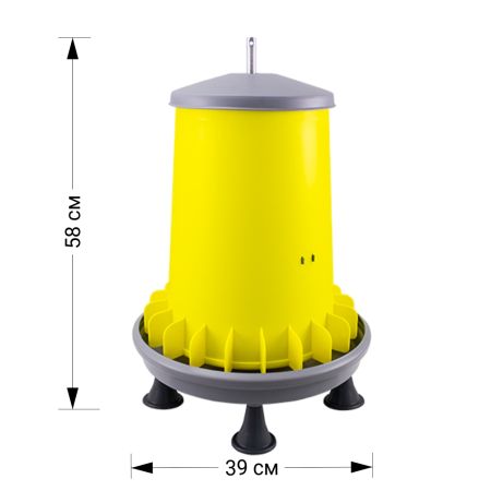 Кормушка бункерная ARCUS 15 кг пластик с разделительной решеткой на ножках
