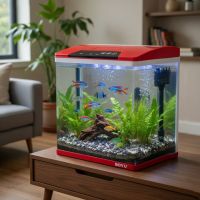 Аквариум Boyu HG-300 панорамный 22 л, LED освещение, дисплей, фильтры, красный