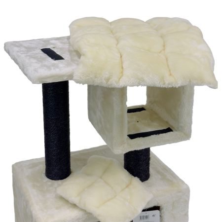 Когтеточка-комплекс 40х30х67 см, с подушками, кремовый