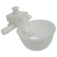 Поилка чашечная с креплением на сетку, регулировкой уровня воды, диаметр 6,3 см, двойной штуцер